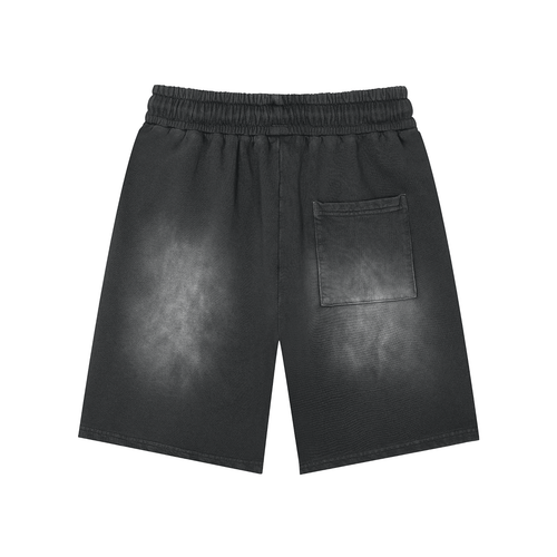 Black "Be Yourself" Washed Shorts